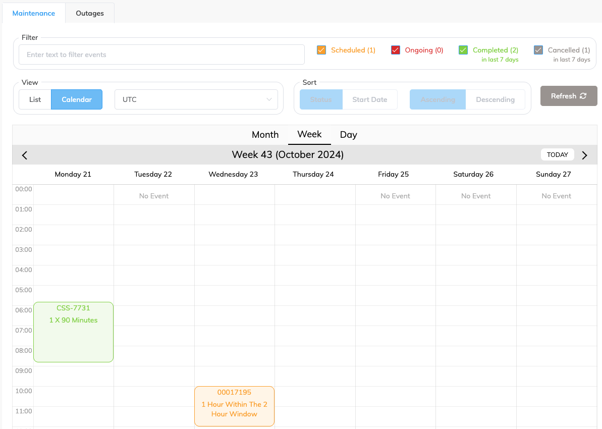 Calendar view